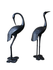 2 Piece Crane Couple Metal Statue Set V231-CAD-01
