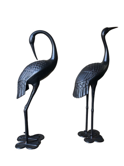 2 Piece Crane Couple Metal Statue Set V231-CAD-01