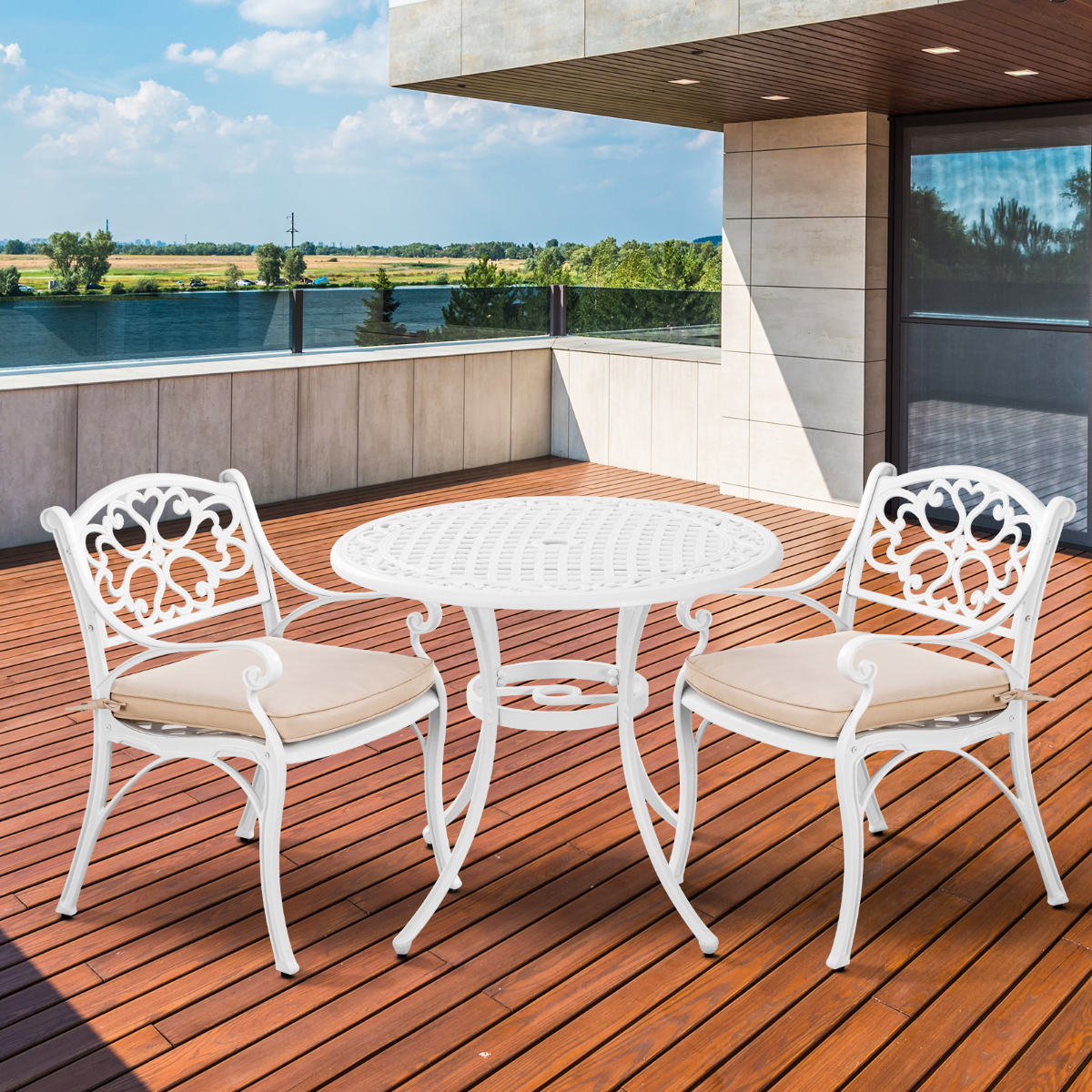 Marco Aluminium 3 Pce Setting(CAT-090 white + CAC-042 white) V231-CAS-090-3 WHITE