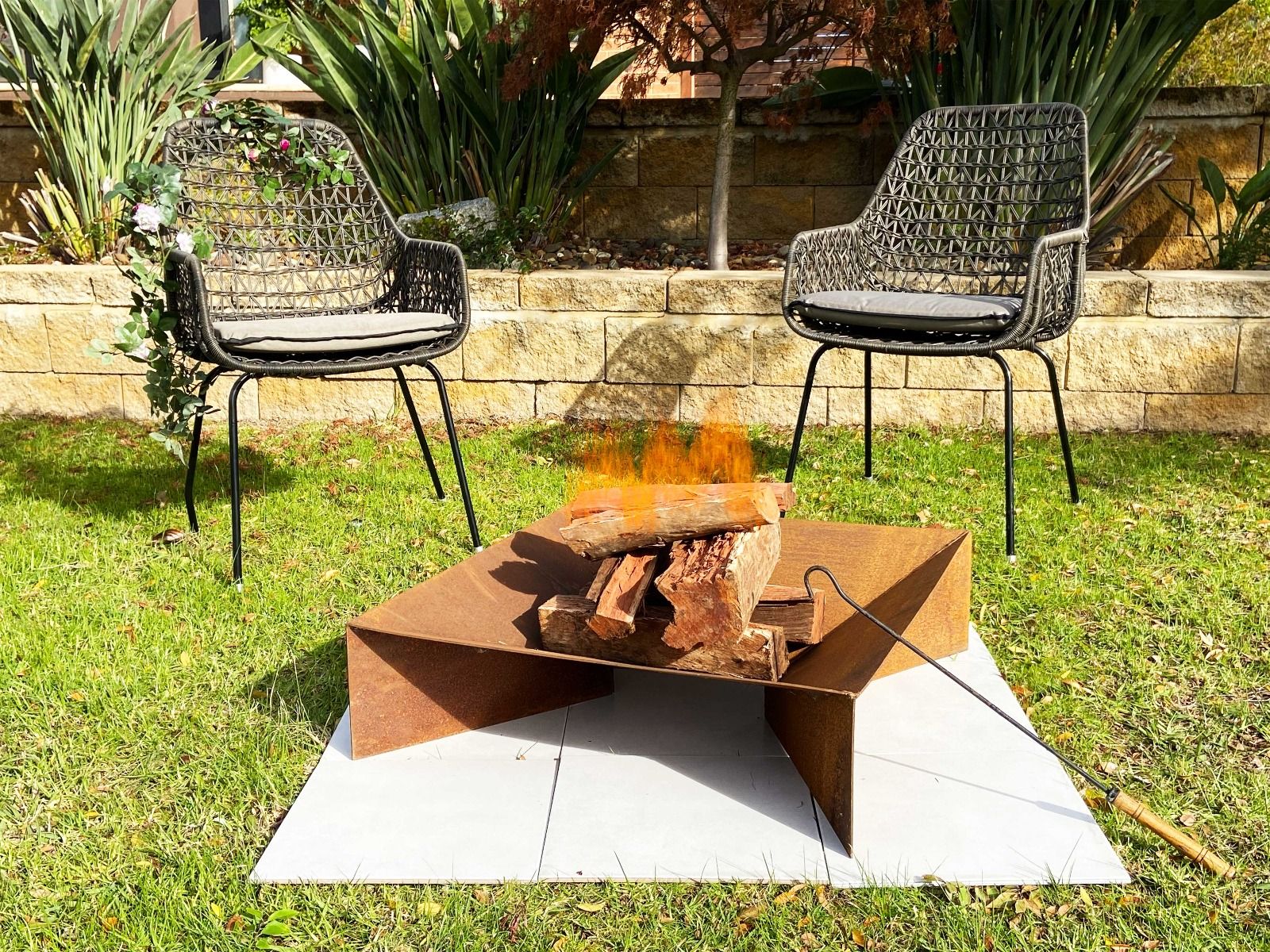 Firepit with Ash Tray with 0.11 Mild Steel" V231-CHIM-F7
