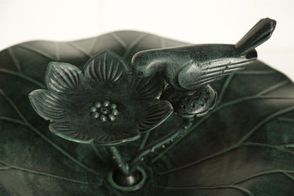 Lotus bird bath Dark Green V231-CR-802-DARK-GREEN