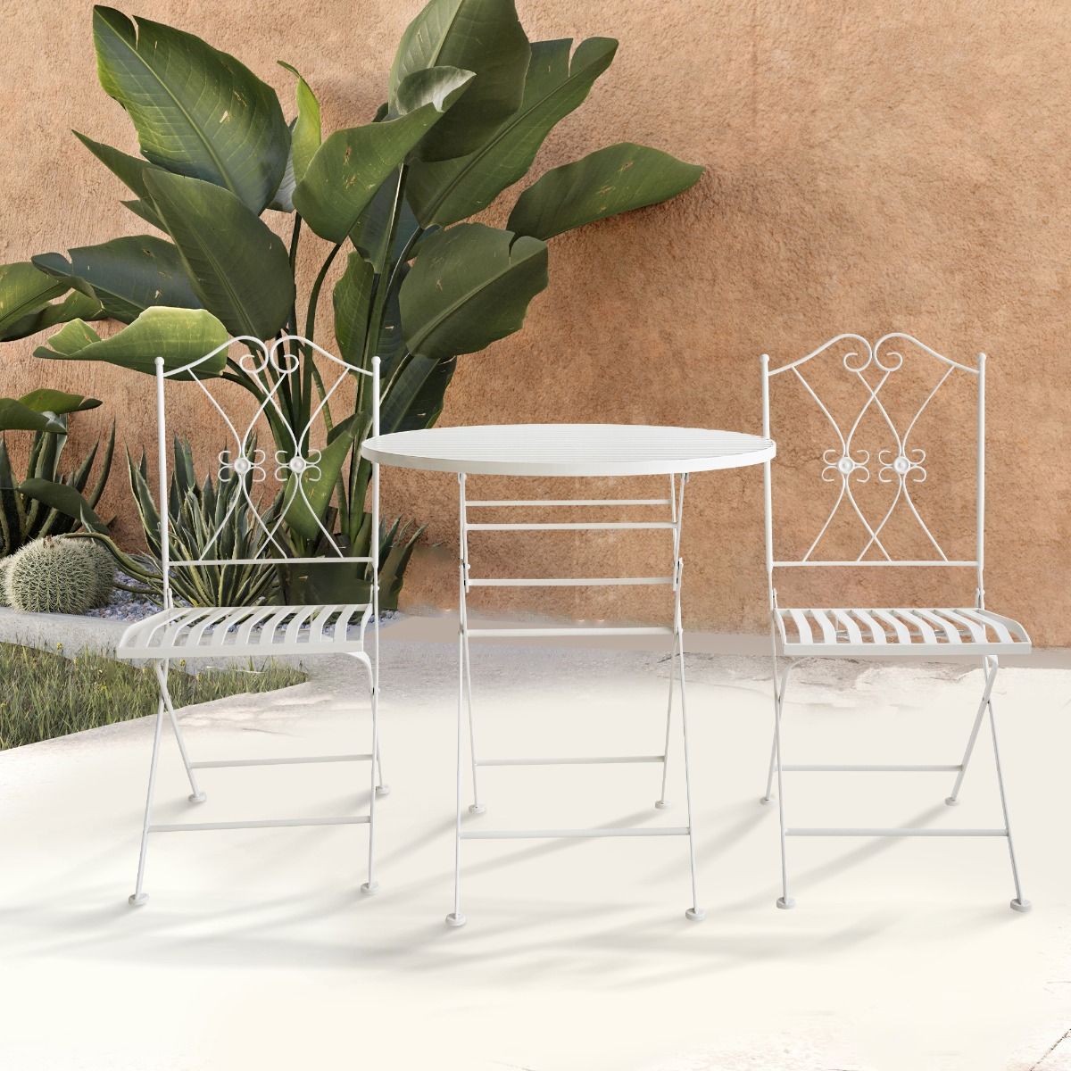 Oliveira Outdoor Dining Set White V231-MIS-70-WHITE