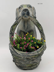 Dog with basket Planter V231-MP-061