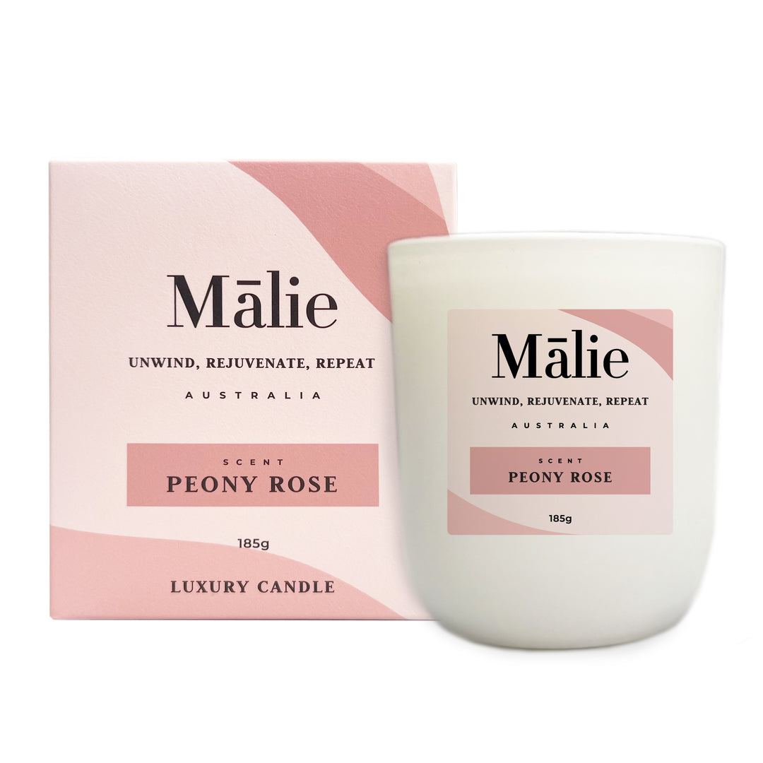 Peony Rose Luxury Soy Candle 185g - Malie V232-MA001