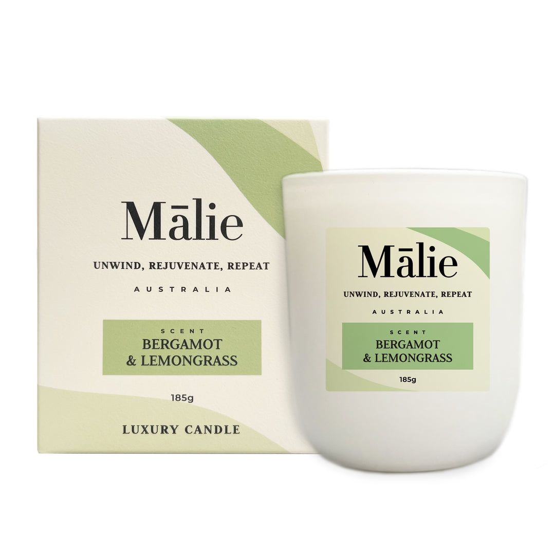 Bergamot & Lemongrass Luxury Soy Candle 185g - Malie V232-MA003