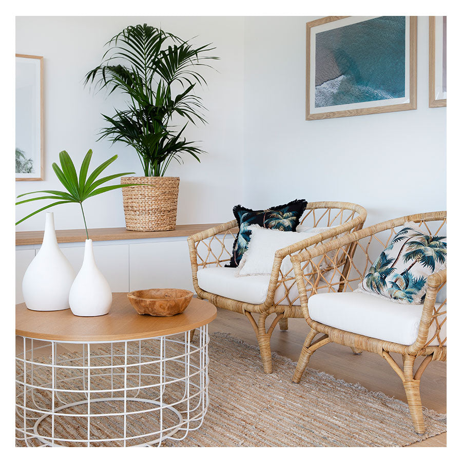 Cushion Cover-Coastal Fringe Natural-Palm Trees Natural-45cm x 45cm V236-EP12204302FNCT
