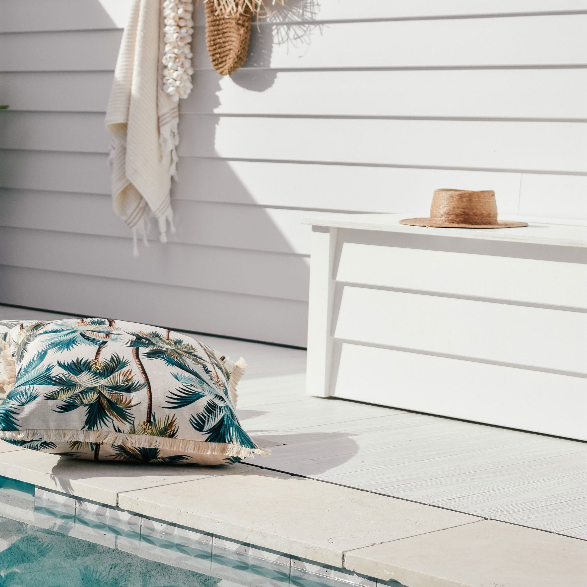 Cushion Cover-Coastal Fringe Natural-Palm Trees Natural-60cm x 60cm V236-EP12204303FNCT