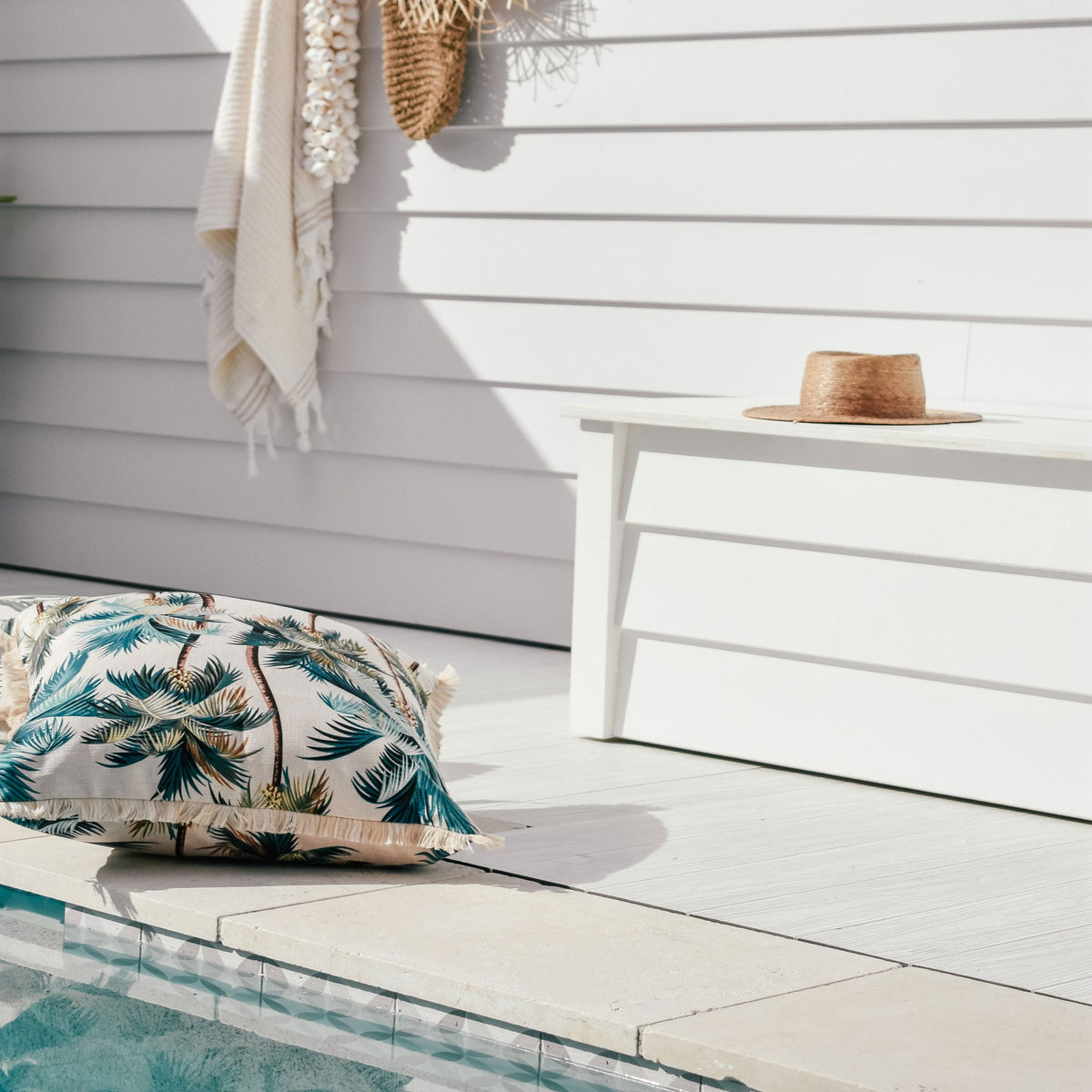 Cushion Cover-Coastal Fringe Natural-Palm Trees Natural-60cm x 60cm V236-EP12204303FNCT