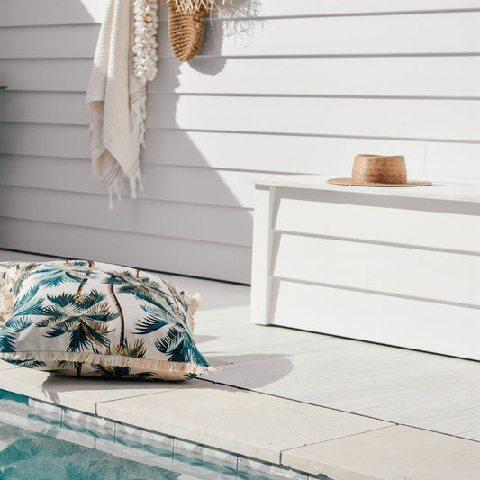 Cushion Cover-Coastal Fringe Natural-Palm Trees Natural-60cm x 60cm V236-EP12204303FNCT