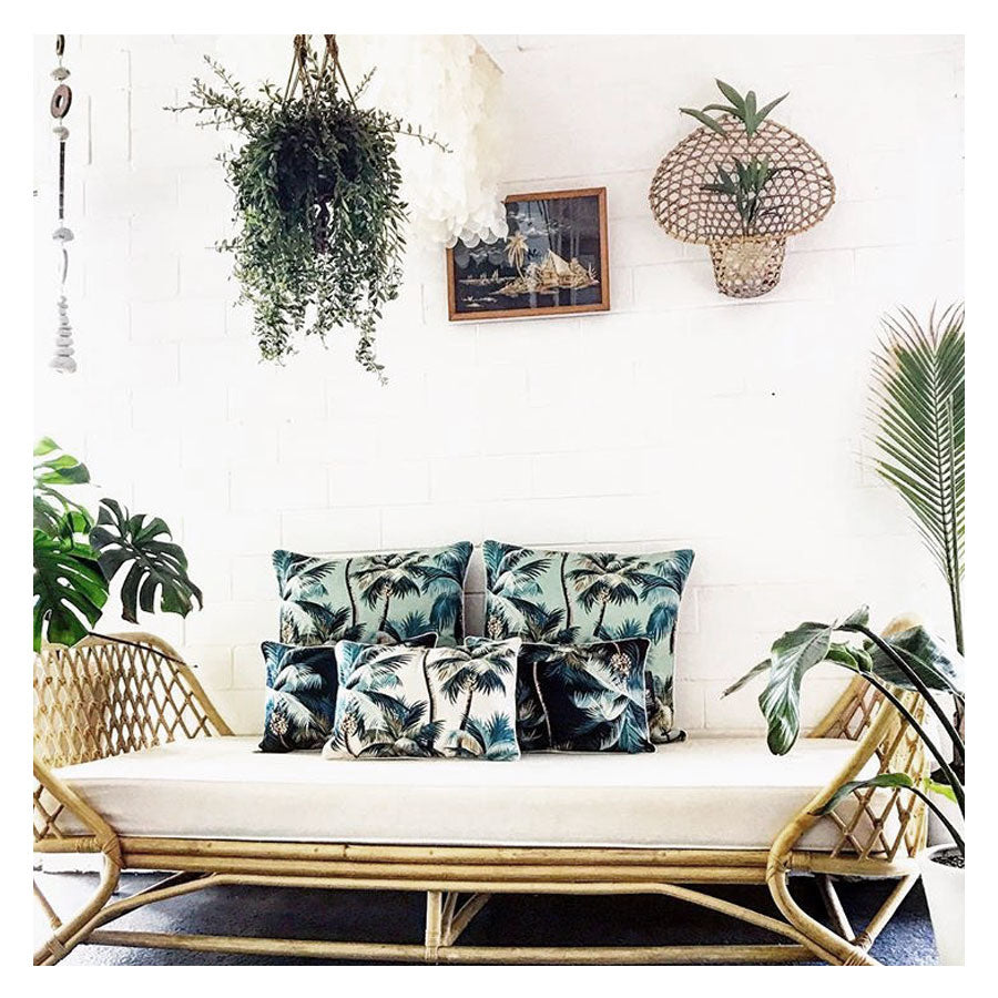 Cushion Cover-With Piping-Palm Trees Lagoon-60cm x 60cm V236-EP12204403WP