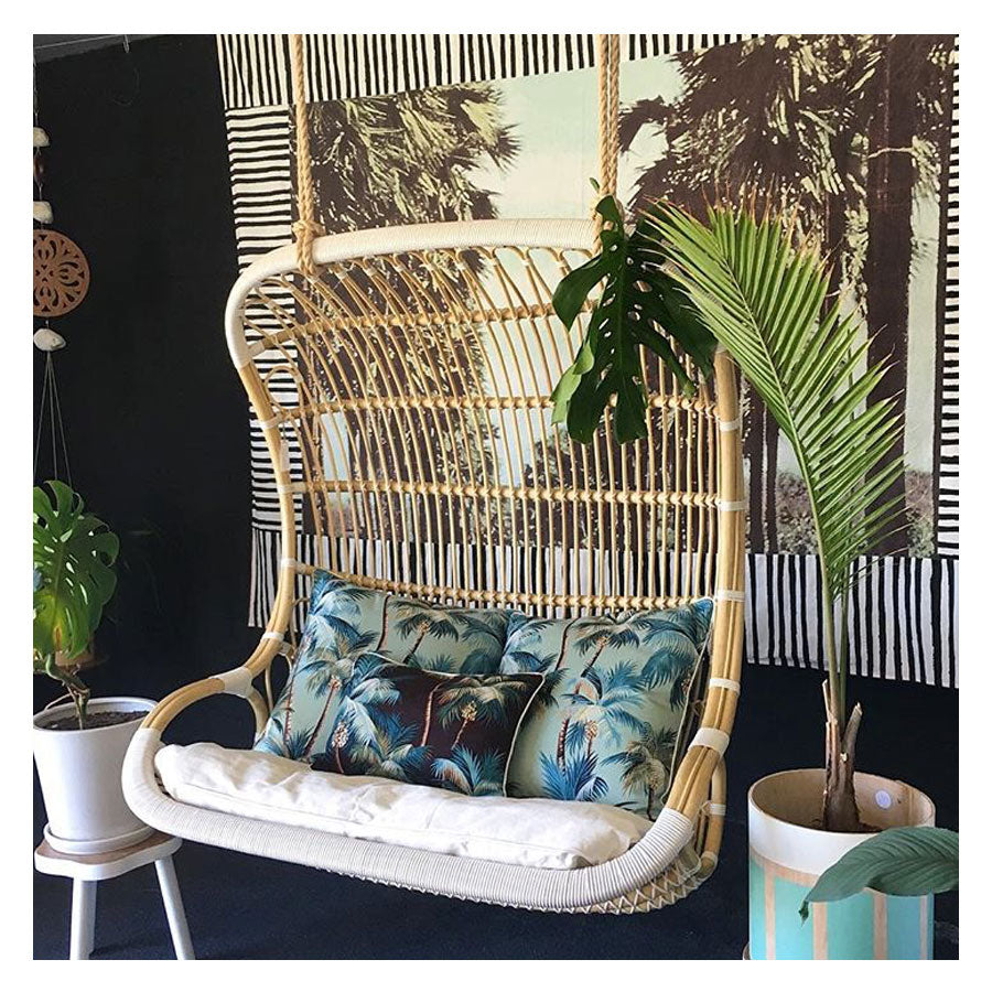 Cushion Cover-With Piping-Palm Trees Lagoon-60cm x 60cm V236-EP12204403WP