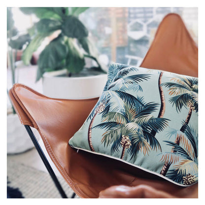 Cushion Cover-With Piping-Palm Trees Lagoon-60cm x 60cm V236-EP12204403WP