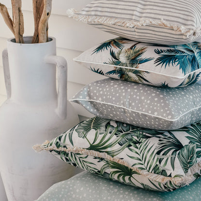 Cushion Cover-With Piping-Palm Trees Natural-45cm x 45cm V236-EP12204502WP