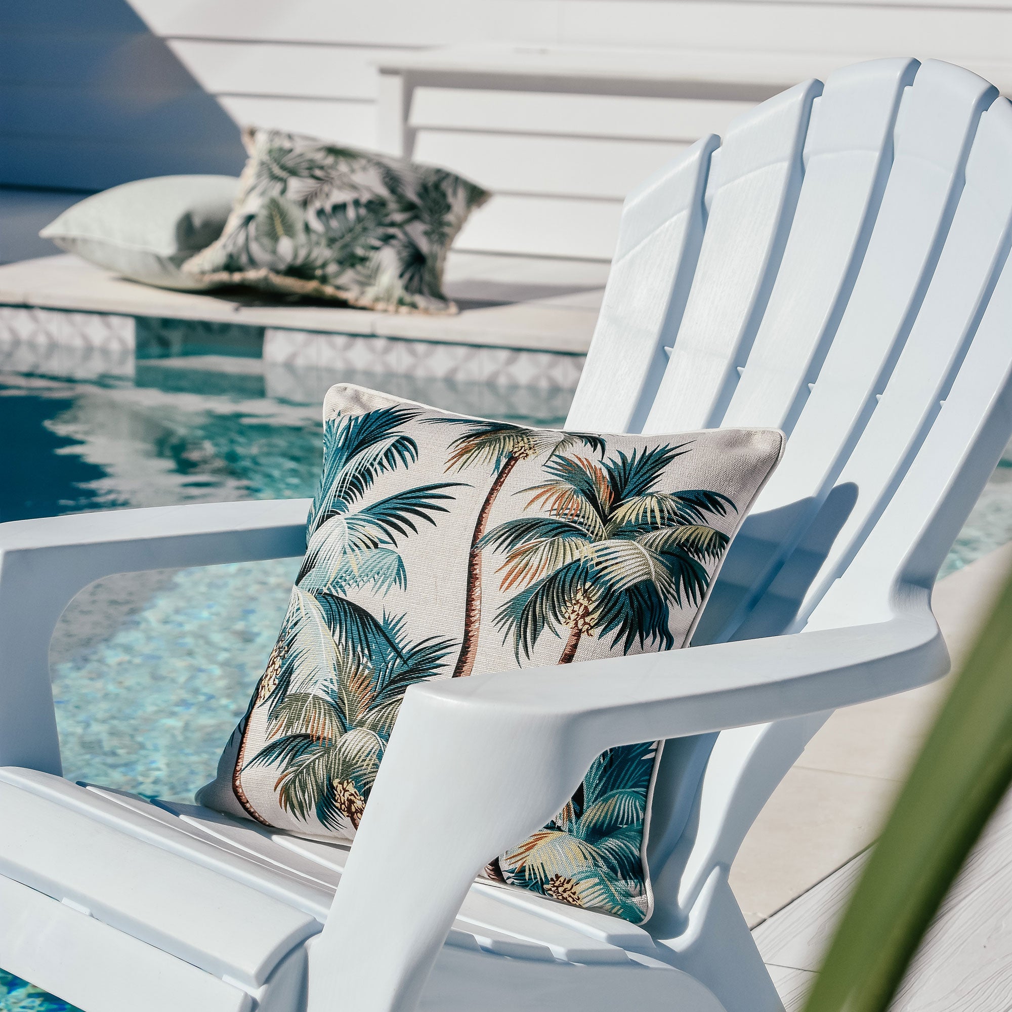 Cushion Cover-With Piping-Palm Trees Natural-45cm x 45cm V236-EP12204502WP