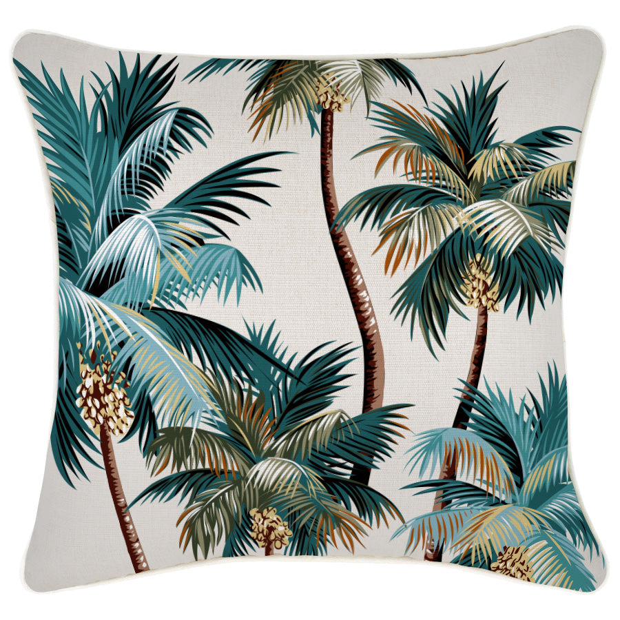 Cushion Cover-With Piping-Palm Trees Natural-45cm x 45cm V236-EP12204502WP