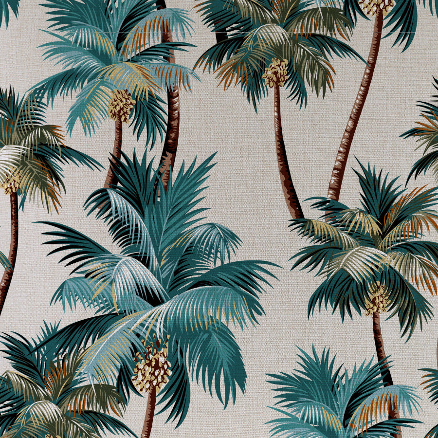 Cushion Cover-With Piping-Palm Trees Natural-45cm x 45cm V236-EP12204502WP