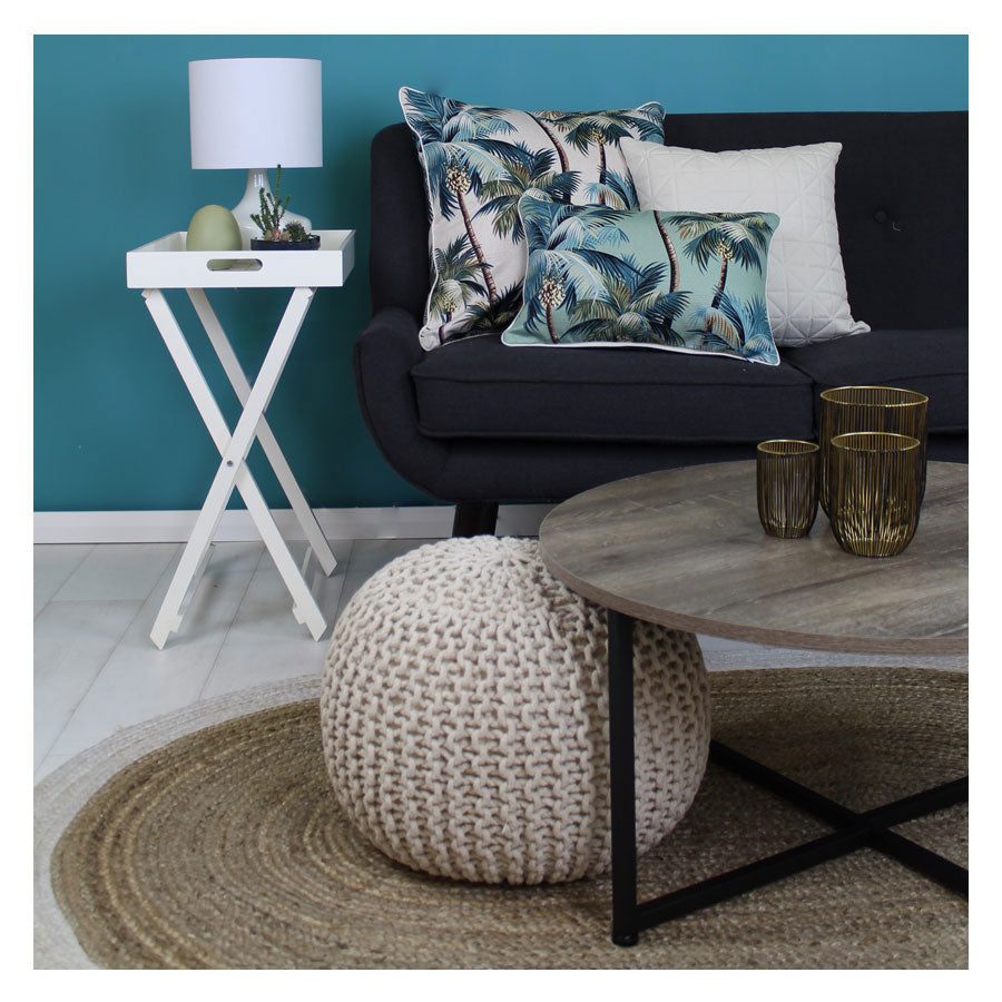 Cushion Cover-With Piping-Palm Trees Natural-45cm x 45cm V236-EP12204502WP