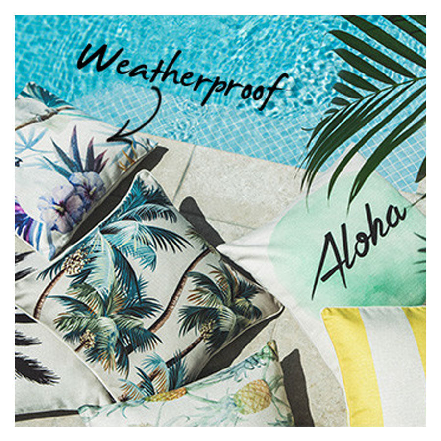 Cushion Cover-With Piping-Palm Trees Natural-45cm x 45cm V236-EP12204502WP