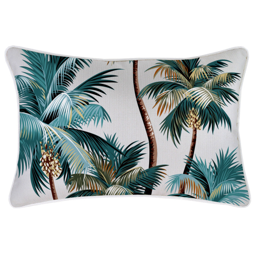 Cushion Cover-With Piping-Palm Trees White-35cm x 50cm V236-EP12204601WP