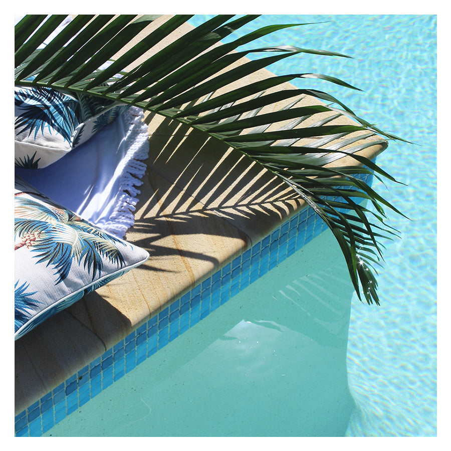 Cushion Cover-With Piping-Palm Trees White-35cm x 50cm V236-EP12204601WP