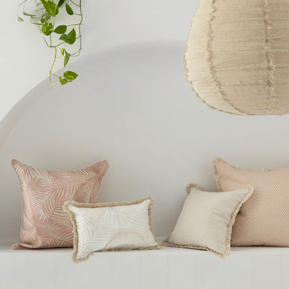 Cushion Cover-Coastal Fringe Natural-Solid Natural-45cm x 45cm V236-EP12218002FNCT