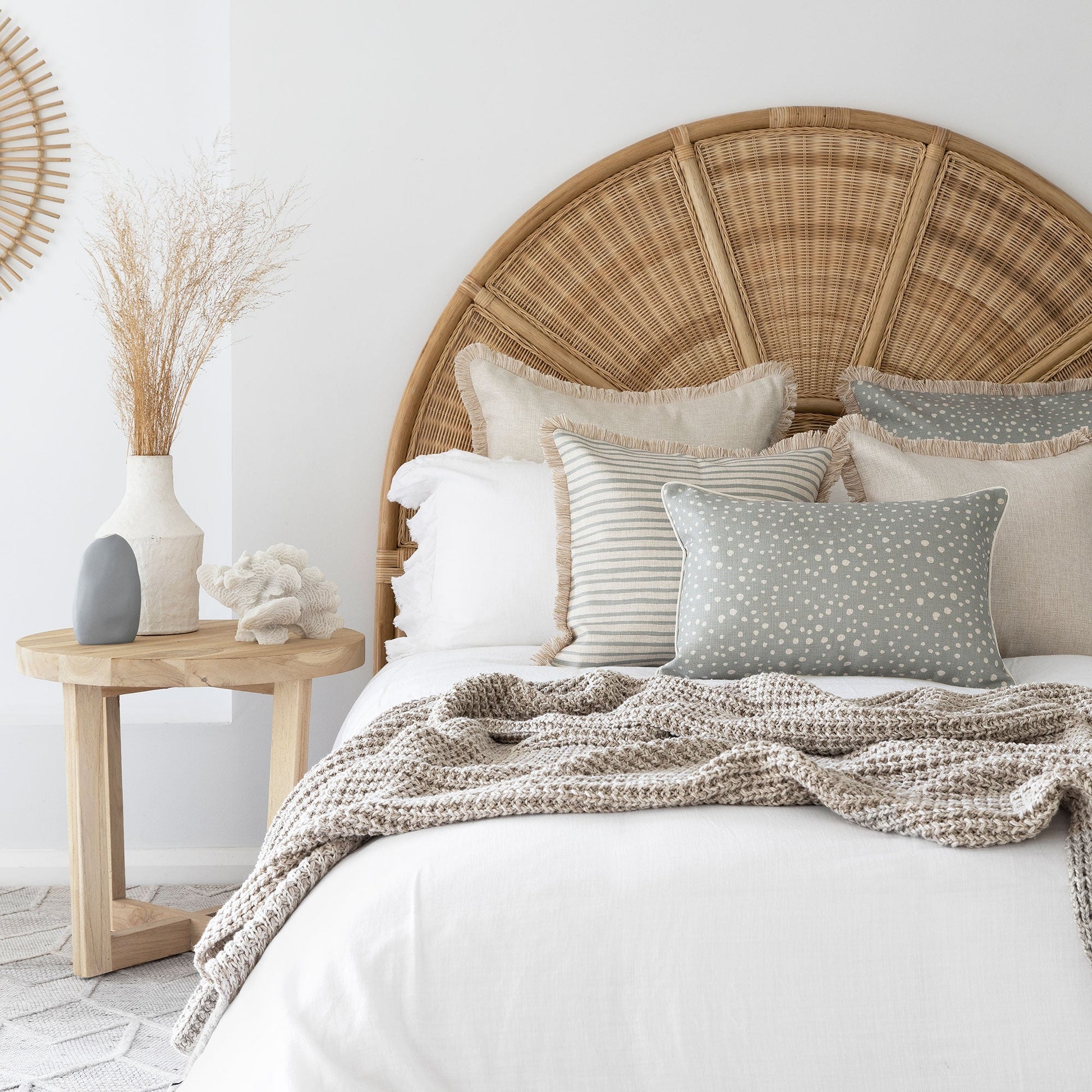 Cushion Cover-Coastal Fringe Natural-Solid Natural-45cm x 45cm V236-EP12218002FNCT