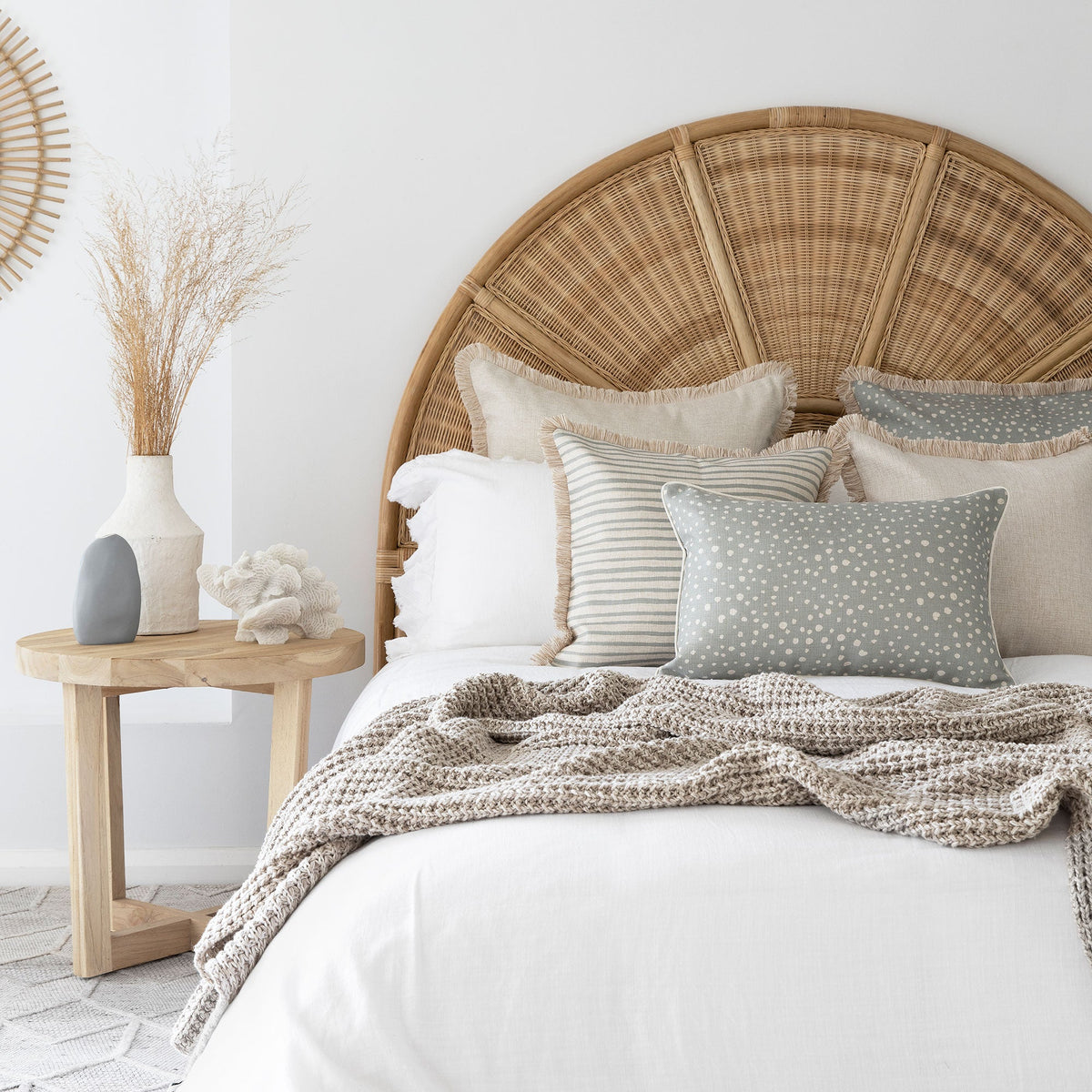 Cushion Cover-Coastal Fringe Natural-Solid Natural-45cm x 45cm V236-EP12218002FNCT