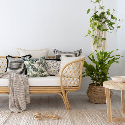 Cushion Cover-Coastal Fringe Natural-Solid Natural-45cm x 45cm V236-EP12218002FNCT
