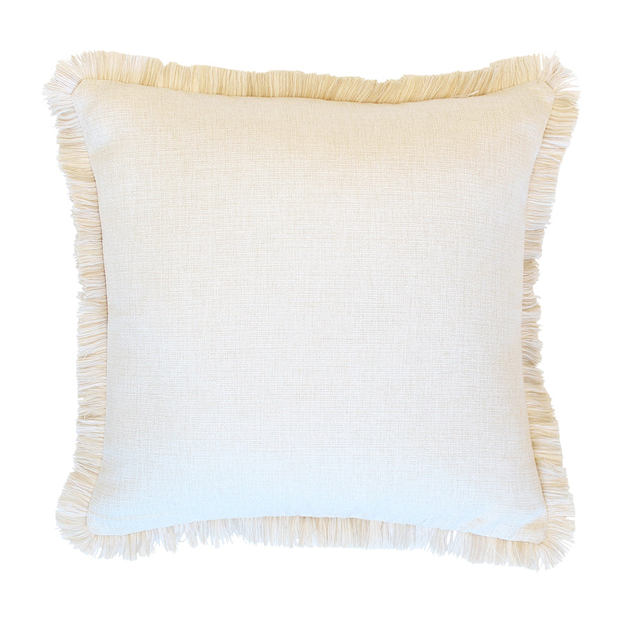 Cushion Cover-Coastal Fringe Natural-Solid Natural-45cm x 45cm V236-EP12218002FNCT