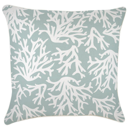 Cushion Cover-With Piping-Coastal Coral Seafoam-60cm x 60cm V236-EP12229803WP