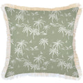 Cushion Cover-Coastal Fringe Natural-Postcards Sage-60cm x 60cm V236-EP13225703CF
