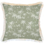 Cushion Cover-Coastal Fringe Natural-Postcards Sage-60cm x 60cm V236-EP13225703CF