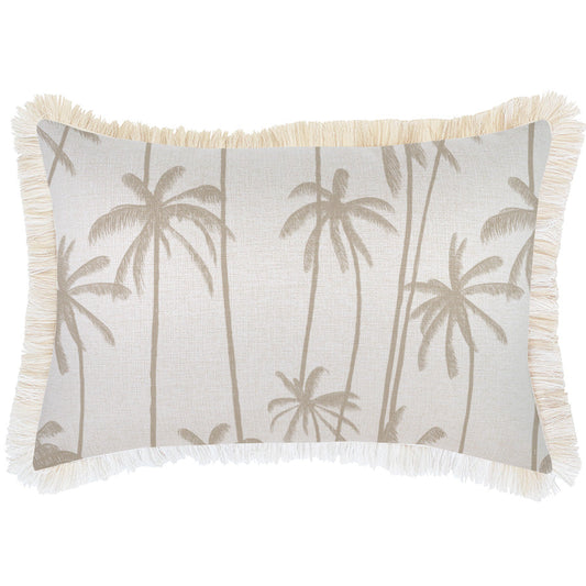 Cushion Cover-Coastal Fringe-Tall-Palms-Beige-35cm x 50cm V236-EP13227201CF