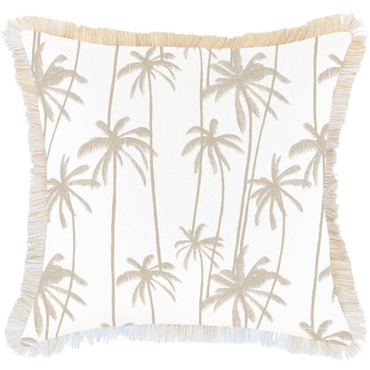 Cushion Cover-Coastal Fringe-Tall-Palms-Beige-60cm x 60cm V236-EP13227203CF