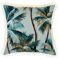 Cushion Cover-Coastal Fringe-Palm Trees Seafoam-45cm x 45cm V236-EP13229002CF