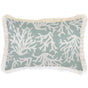 Cushion Cover-Coastal Fringe Natural-Coastal Coral Seafoam-35cm x 50cm V236-EP13229801CF