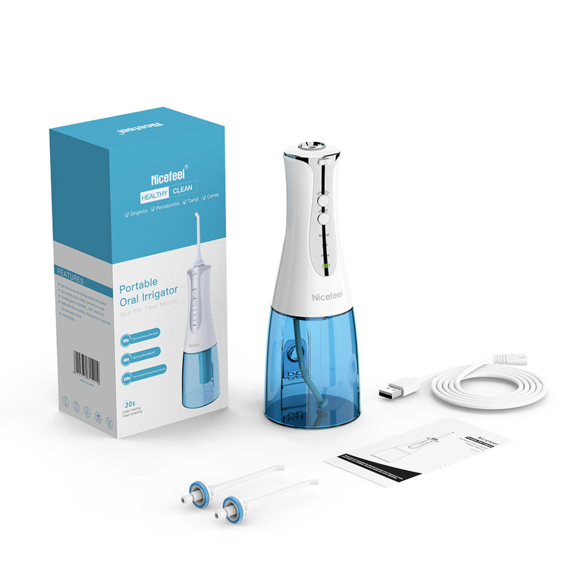 Portable Cordless Oral Teeth Irrigator 320ml - Dental Massage Flosser Rechargeable V238-SUPDZ-108466536454