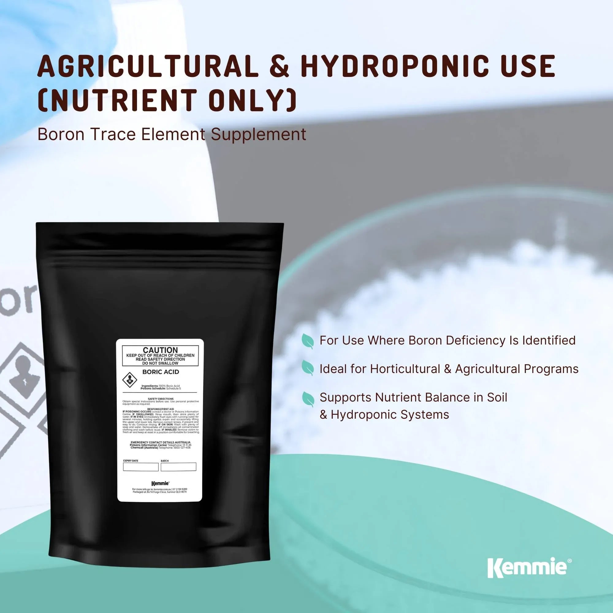 Kemmie 400g Boric Acid Powder 99.9% Pure - Soluble Orthoboric Acid H3BO3 V238-SUPDZ-1161650601990