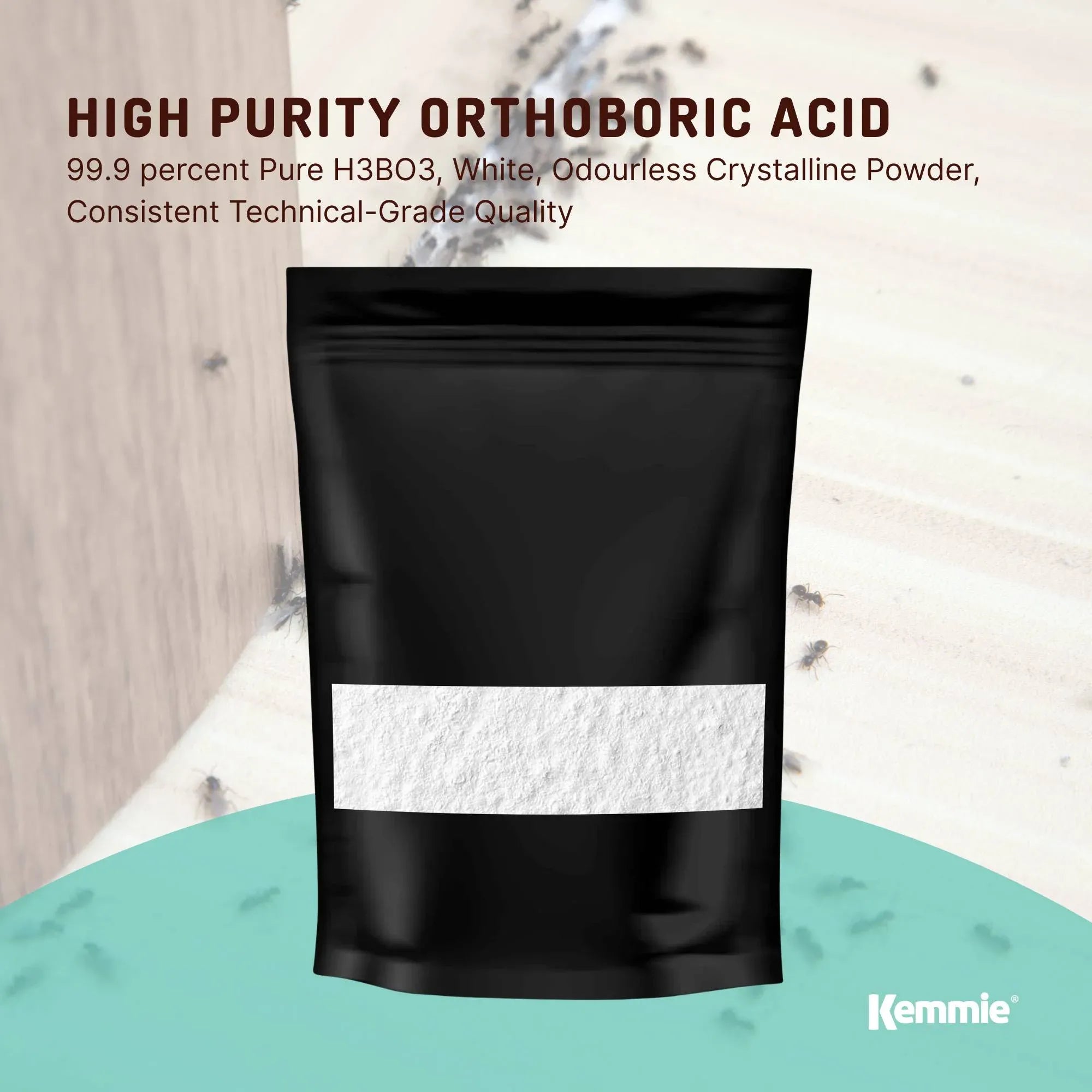 Kemmie 2Kg Boric Acid Powder 99.9% Pure - Soluble Orthoboric Acid H3BO3 V238-SUPDZ-1161650667526