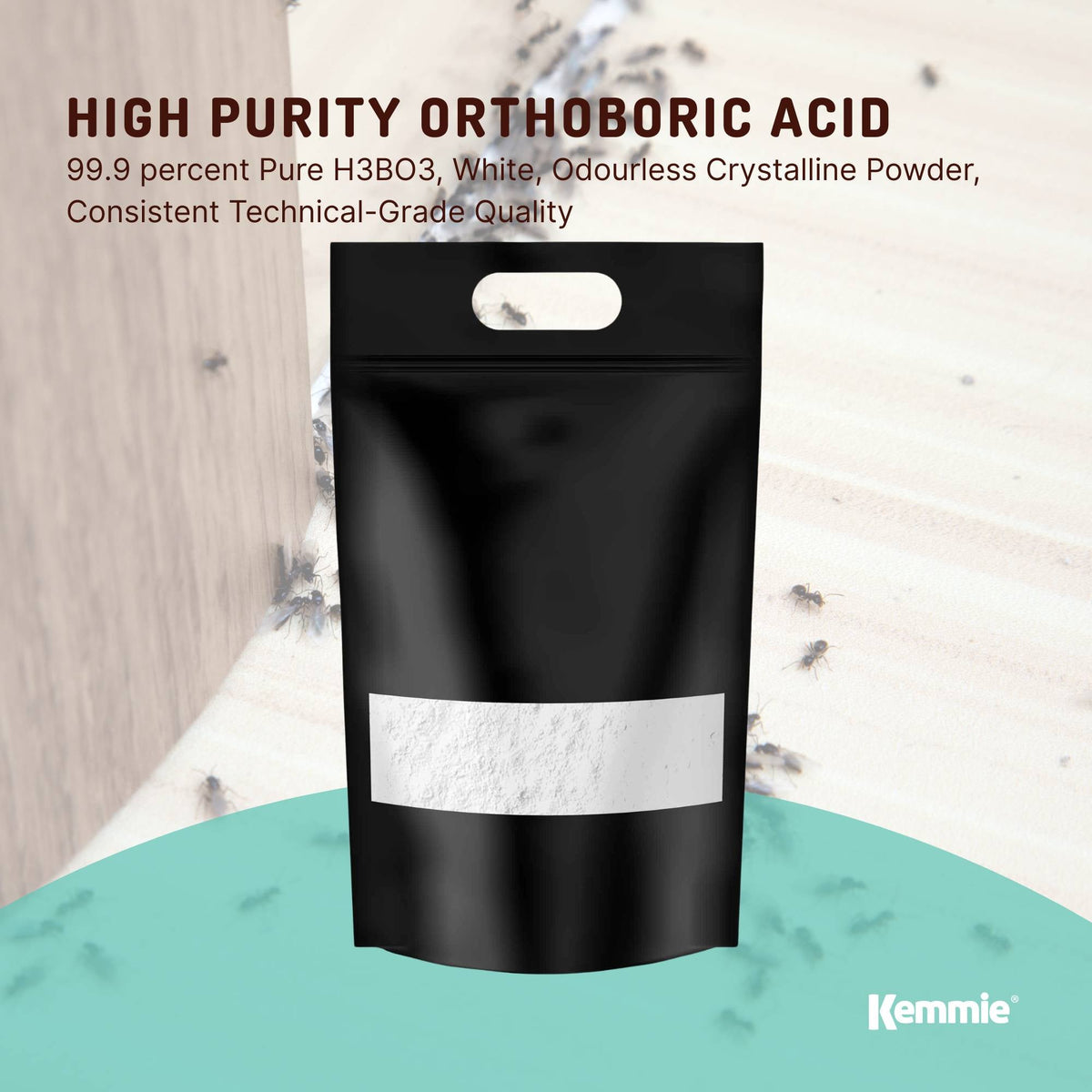 Kemmie 10Kg Boric Acid Powder 99.9% Pure - Soluble Orthoboric Acid H3BO3 V238-SUPDZ-1161650733062