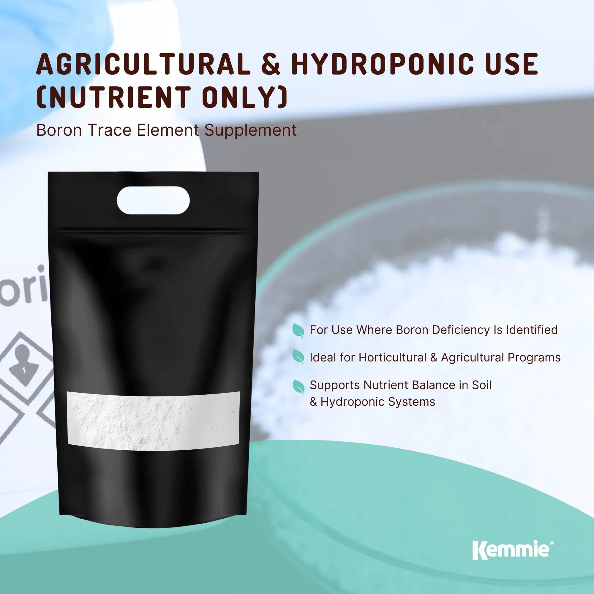 Kemmie 20Kg Boric Acid Powder 99.9% Pure - Soluble Orthoboric Acid H3BO3 V238-SUPDZ-1161650798598