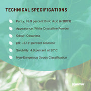Kemmie 20Kg Boric Acid Powder 99.9% Pure - Soluble Orthoboric Acid H3BO3 V238-SUPDZ-1161650798598