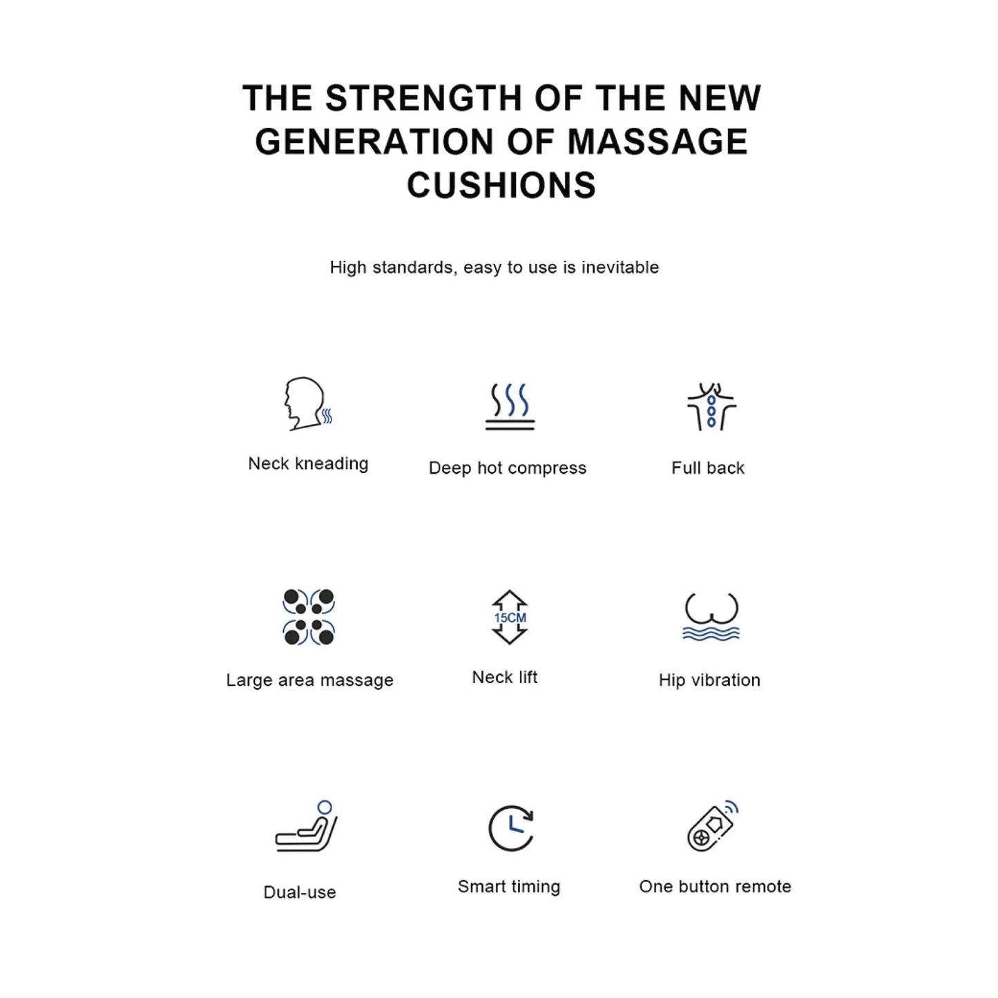 Orku Massager Cushion - Chair Seat Kneading Shiatsu Heat Massage Portable Car V238-SUPDZ-12284728410192