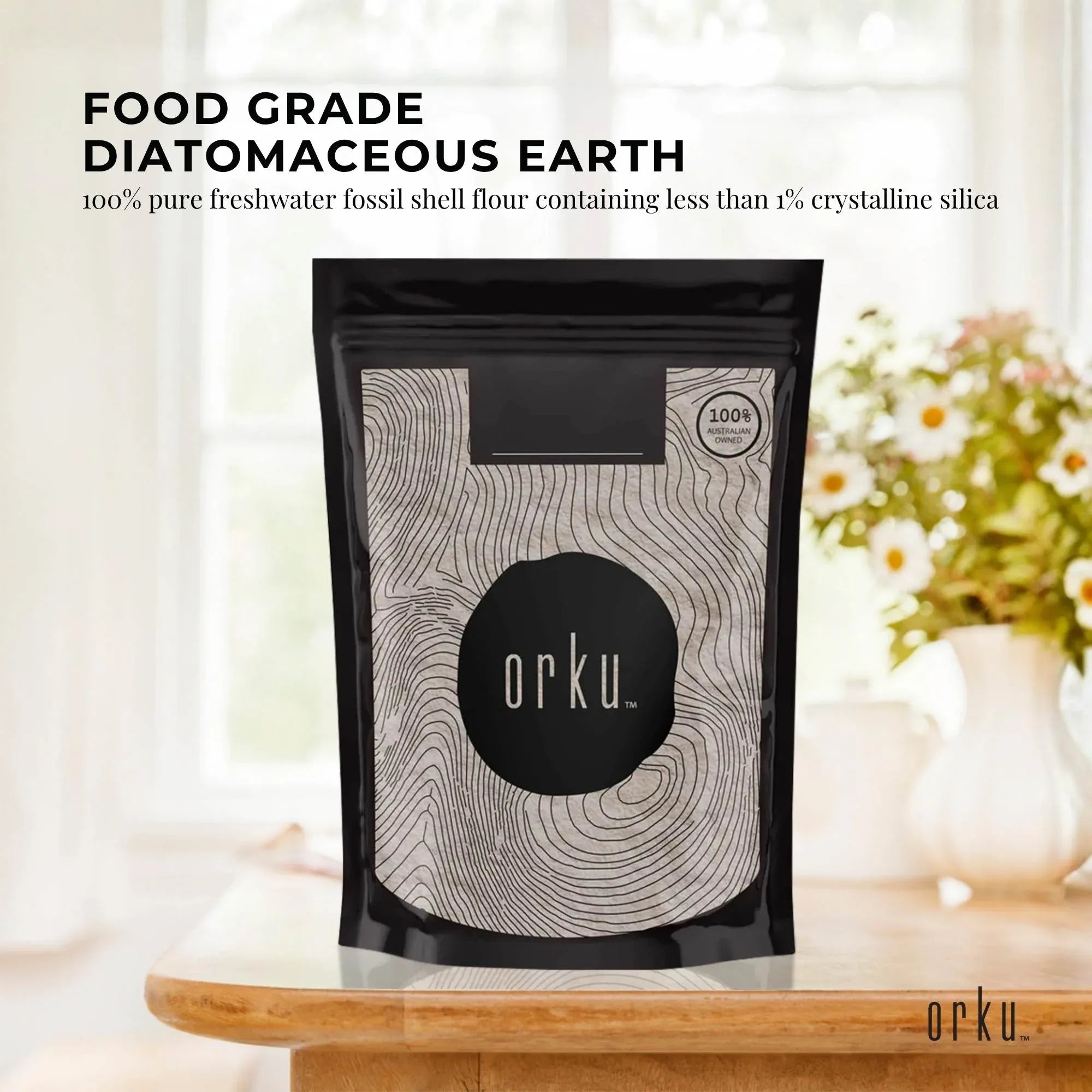 Orku 50g Fine Diatomaceous Earth - Food Grade FCC Fossil Shell Flour Powder V238-SUPDZ-12295728627792