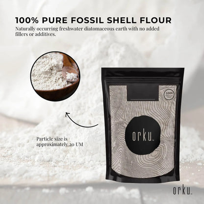 Orku 1Kg Fine Diatomaceous Earth - Food Grade FCC Fossil Shell Flour Powder V238-SUPDZ-12295728791632