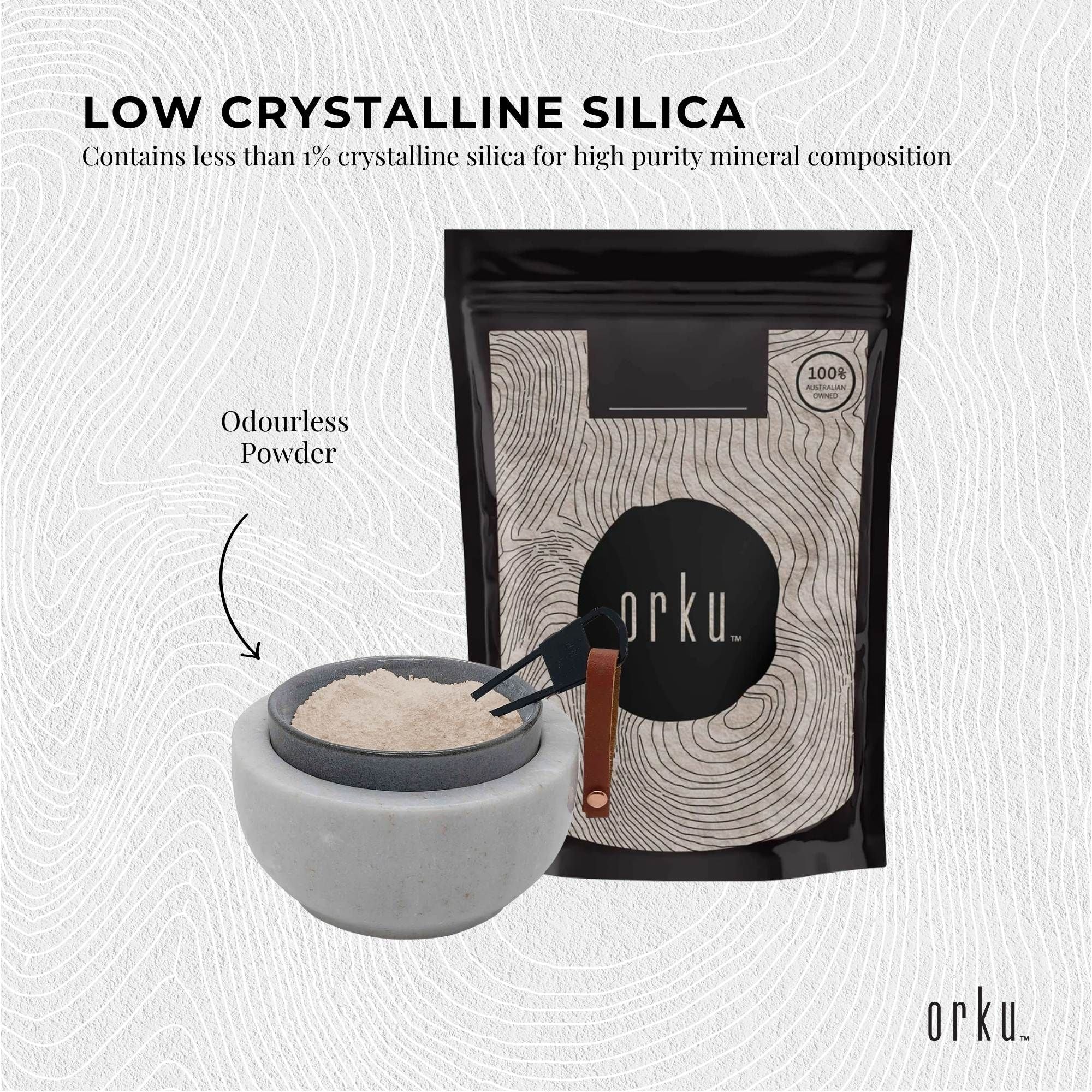 Orku 2Kg Fine Diatomaceous Earth - Food Grade FCC Fossil Shell Flour Powder V238-SUPDZ-12295728824400