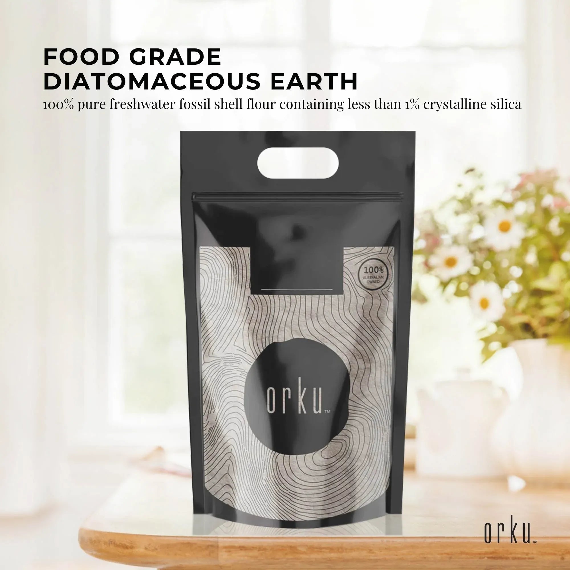 Orku 5Kg Fine Diatomaceous Earth - Food Grade FCC Fossil Shell Flour Powder V238-SUPDZ-12295728857168