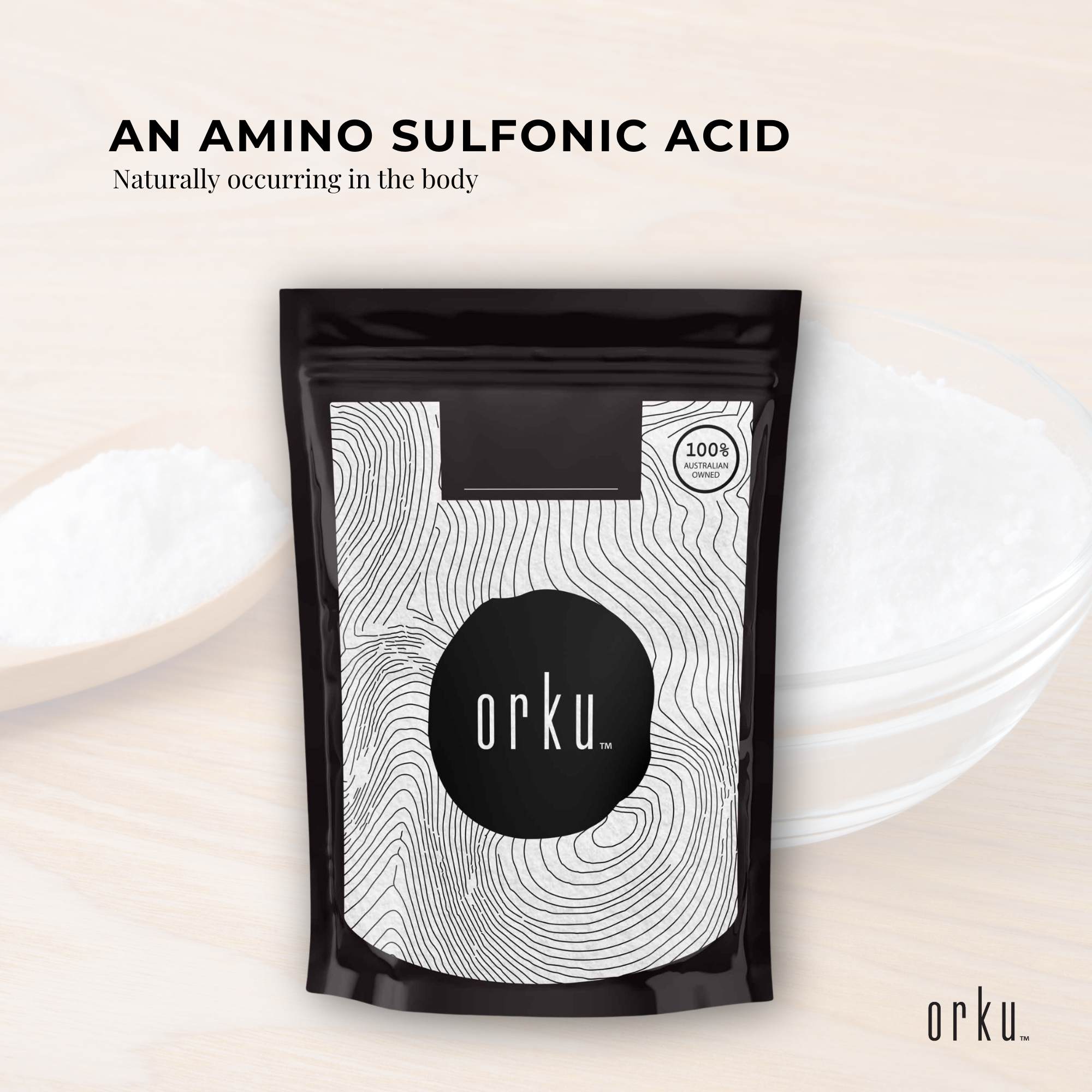 Orku 50g Taurine Powder - High Purity L-Taurine Amino Acid Ingredient V238-SUPDZ-1230330200070