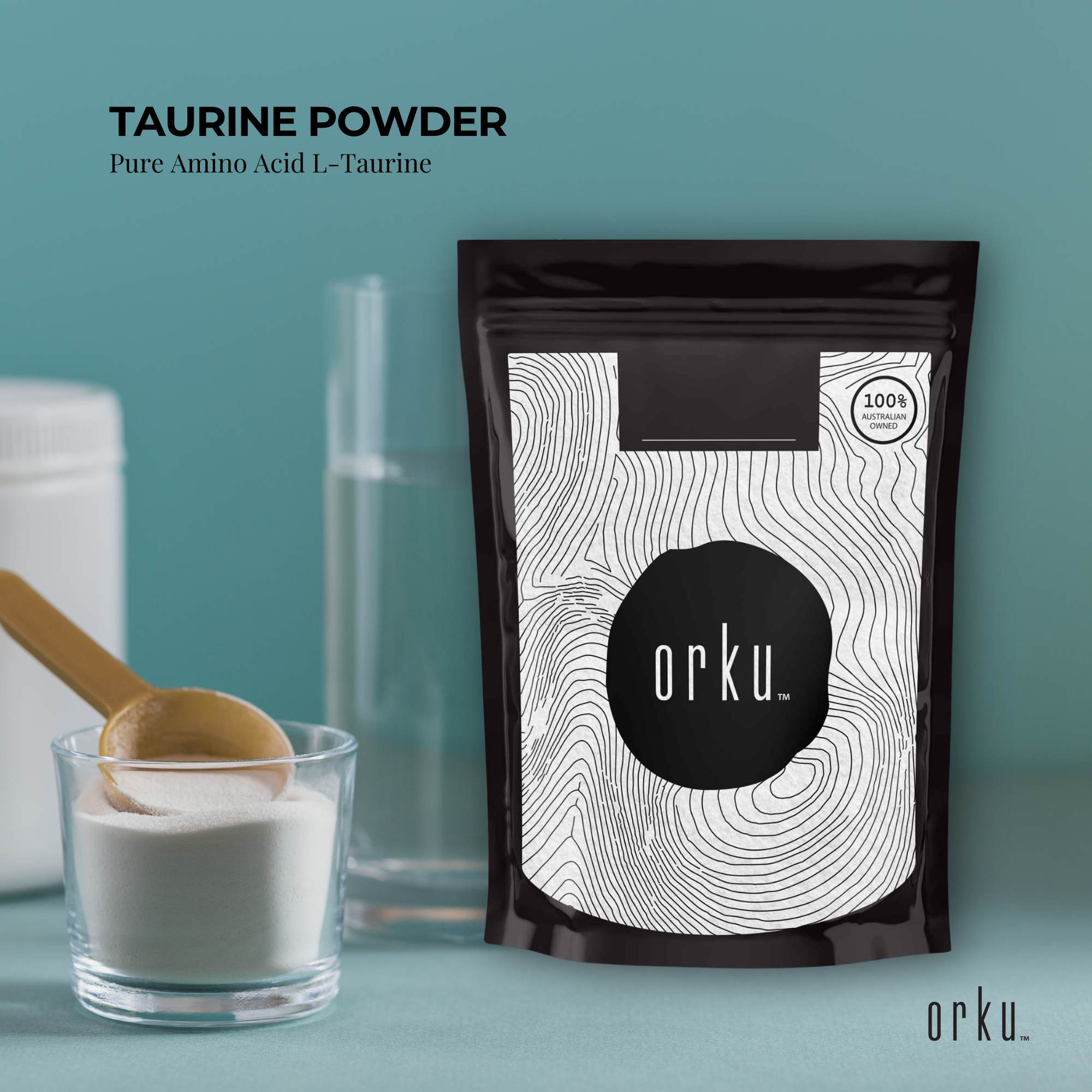 Orku 1Kg Taurine Powder - High Purity L-Taurine Amino Acid Ingredient V238-SUPDZ-1230660894726