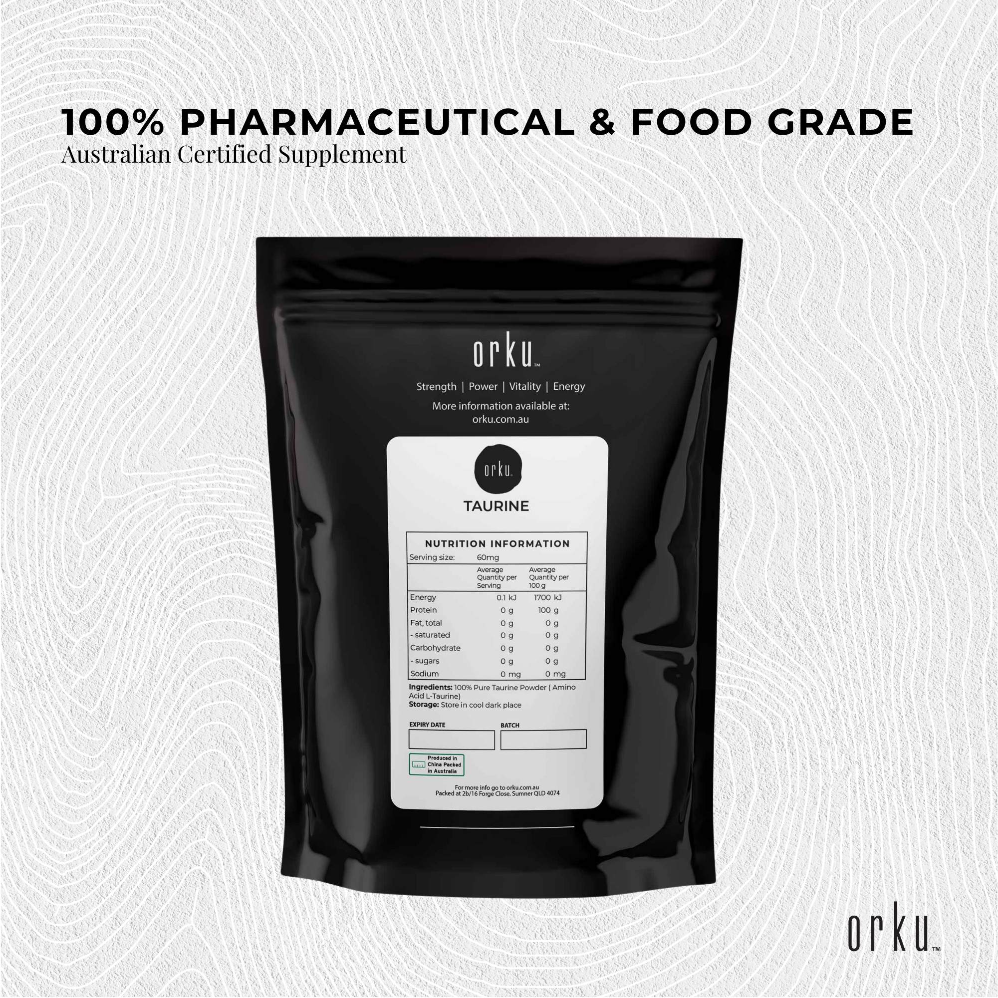 Orku 2Kg Taurine Powder - High Purity L-Taurine Amino Acid Ingredient V238-SUPDZ-1230660960262